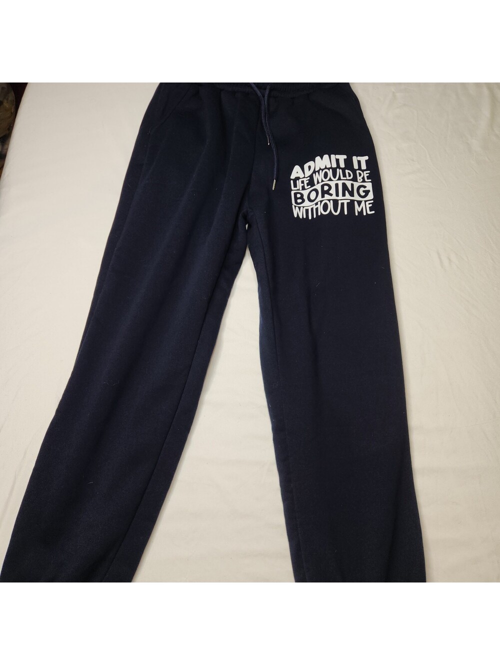Navy graphic sweatpants